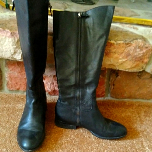 Franco Sarto Shoes - Franco Sarto womens 7 black leather knee-high boots